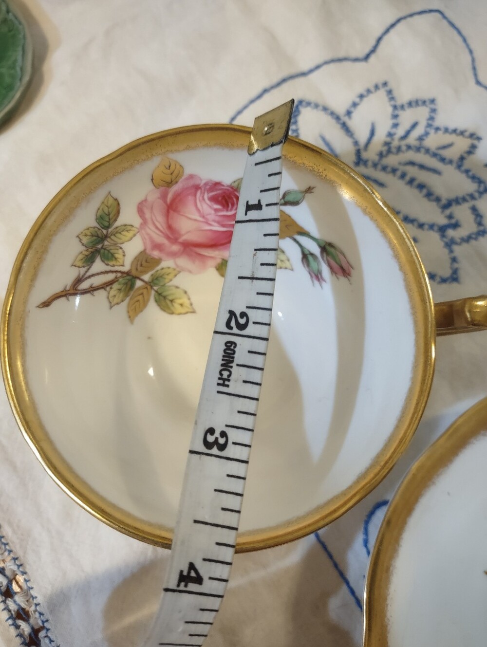 VTG Adderley Strafford England Porcelain Teacup Saucer Pink Rose with Gold Trim - Picture 15 of 15